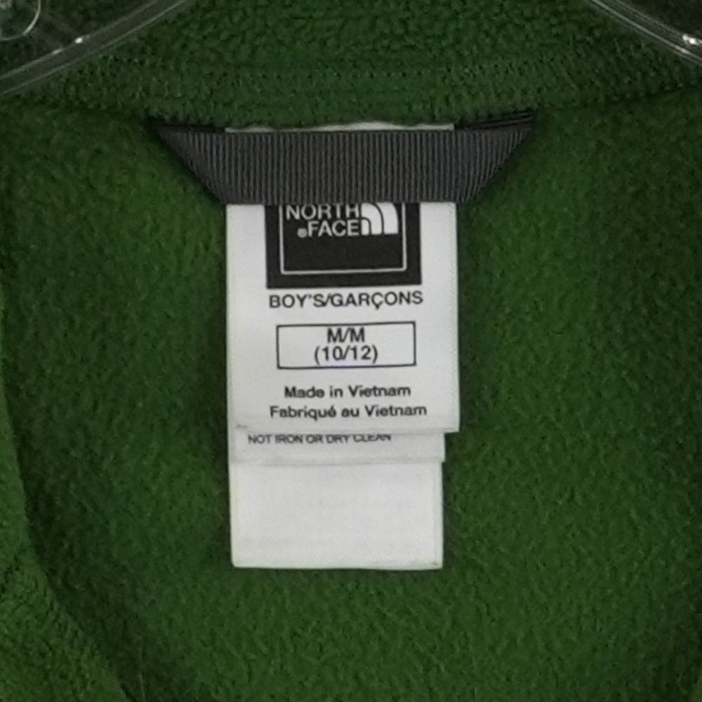 The North Face Fleece Boys Size Medium 10/12 Green TKA 100 Quarter Zip Outdoor - Picture 5 of 9